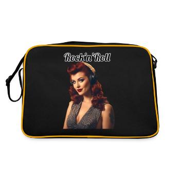 Pinup - Retro Tasche - Schwarz/Gold - Hinten