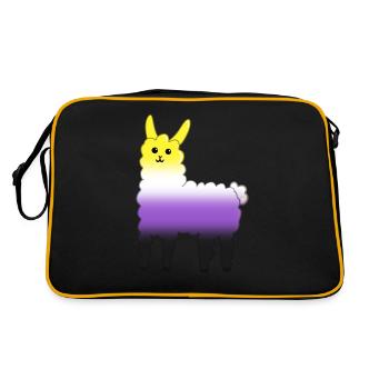 Llama Non binary - Retro Bag - black/gold - Back