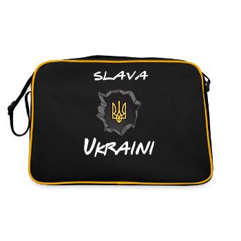 ukraine slava ukraini support ukraine - Retro Bag - black/gold - Back