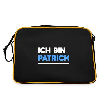 Patrick Name Spruch für stolze Patricks - Retro Tasche - Schwarz/Gold - Hinten
