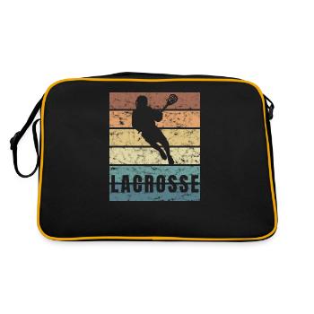 Lacrosse Sportart Leidenschaft Crunge Effekt - Retro Tasche - Schwarz/Gold - Hinten