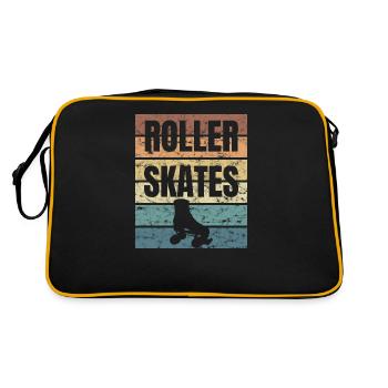 Skaters Gonna Roller Skate Crunge Effekt - Retro Tasche - Schwarz/Gold - Hinten