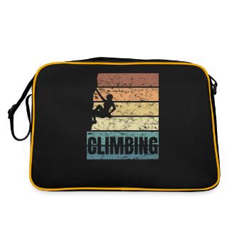 Rock Climbing Boulder Crunge Extrem Klettern - Retro Tasche - Schwarz/Gold - Hinten