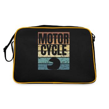 Motorrad Liebe Zweirad Motorsport Benzin Crunge - Retro Tasche - Schwarz/Gold - Hinten
