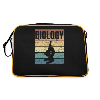 Biologie Biologin Biologe Mikroskop - Retro Tasche - Schwarz/Gold - Hinten