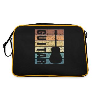 Gitarre Gitarrespieler Musik Crunge Band - Retro Tasche - Schwarz/Gold - Hinten