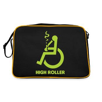 Rollstuhl Stoner mit hohem Rollstuhl - Retro Tasche - Schwarz/Gold - Hinten