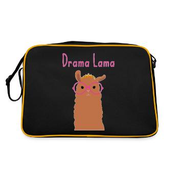 Drame Lama Princesse Cool Animaux Filles Femmes - Sac Retro - noir/or - Dos