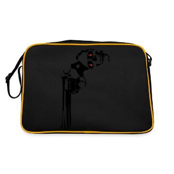 357 gun pistol revolver skull death head - Retro Bag - black/gold - Back