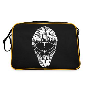 Masque de gardien de but (blanc) - Sac Retro - noir/or - Dos