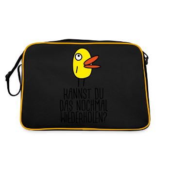 Wiederholen? - Retro Tasche - Schwarz/Gold - Hinten