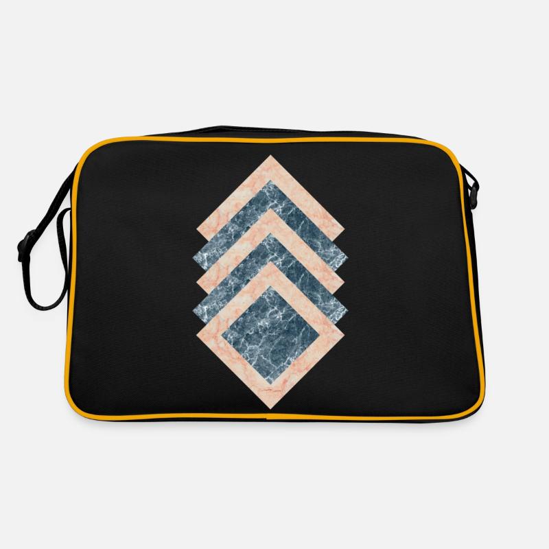 Marmor Geometrie Grafische Formen Geschenk - Retro Tasche - Schwarz/Gold