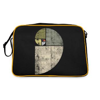Distressed Fibonacci Spiral - Retro Bag - black/gold - Back