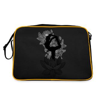 Pose de pigeon de roi de silhouette - Sac Retro - noir/or - Dos