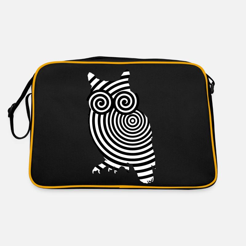 owl illusion eyes optical illusion lsd strudel Retro Bag