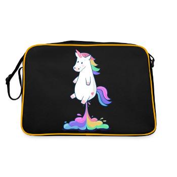 Licorne arc-en-ciel soufflant - Sac Retro - noir/or - Dos