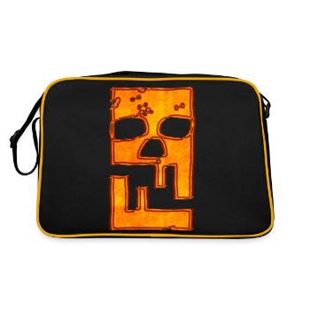 Hacking hackers hacker malware logo emblem - Retro Bag - black/gold - Back