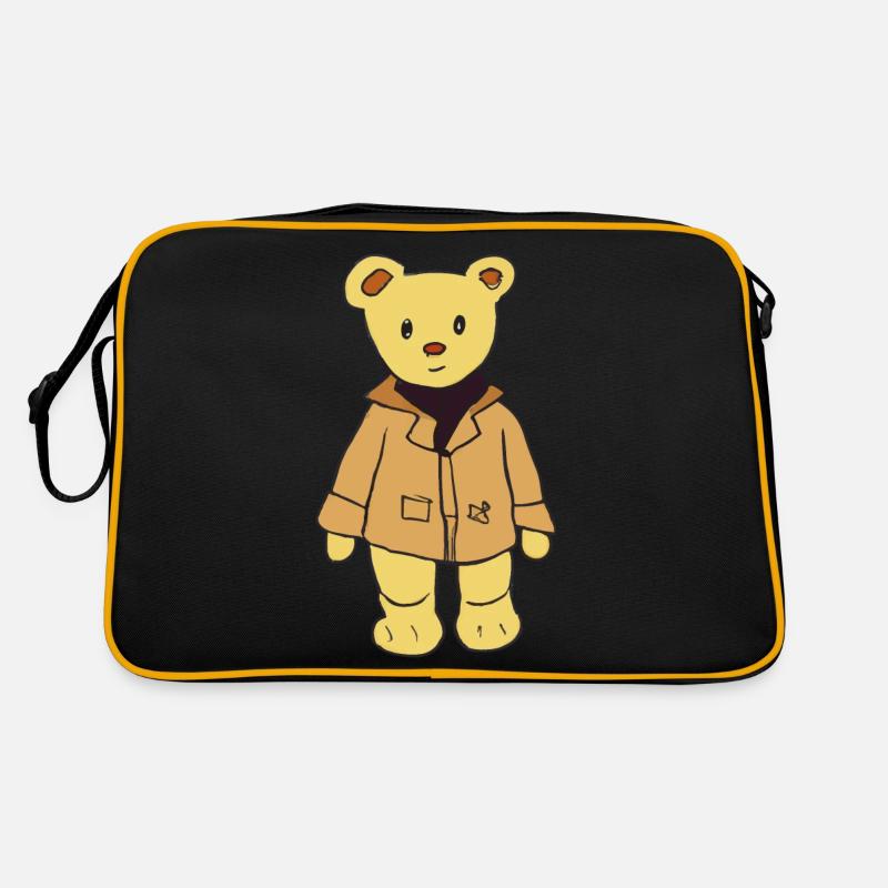 Teddybär mit Anzug Zeichnung Geschenkidee Retro Tasche