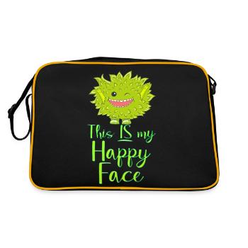 Cartoon face comic cartoon humor smile - Retro Bag - black/gold - Back