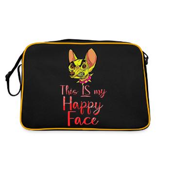 Cartoon face comic cartoon humor smile - Retro Bag - black/gold - Back