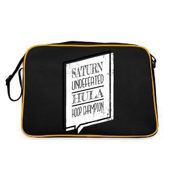 astronomy physics weightless celestial funny - Retro Tasche - Schwarz/Gold - Hinten