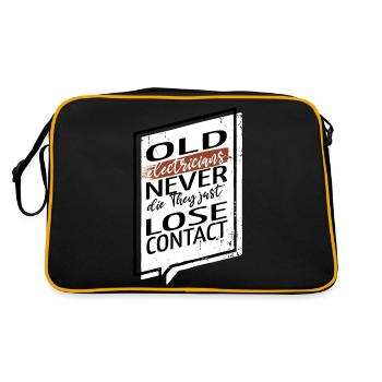 electricity joke electrician apparel birthday - Retro Tasche - Schwarz/Gold - Hinten