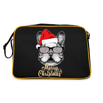 Frohe Weihnachtsfeier - Retro Tasche - Schwarz/Gold - Hinten