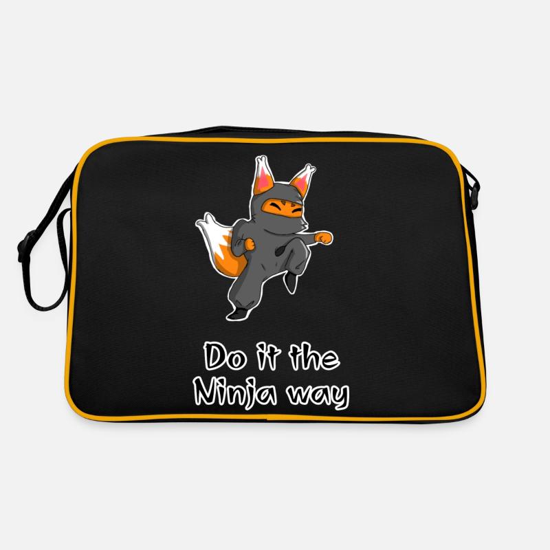 Ninja-Fuchs Geschenk Retro Tasche