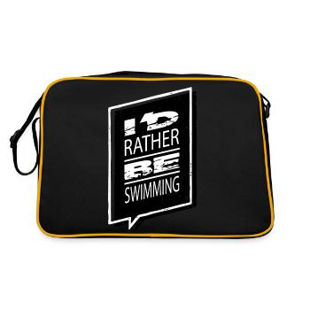 Gift Idea Swimmer Tshirts Swimming - Retro Bag - black/gold - Back