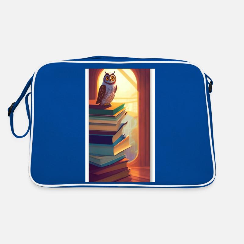 Comic Cartoon Cute Book Owl Owl Book Stack Retro Bag
