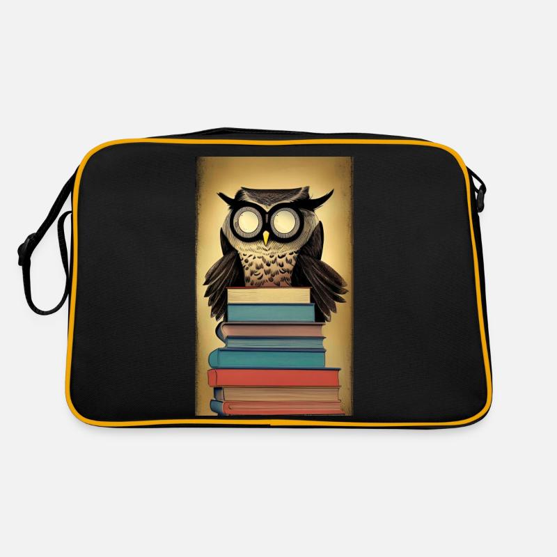 Comic Cartoon Cute Book Owl Owl Book Stack Retro Bag