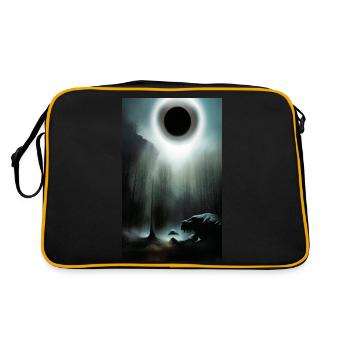 Creepy Horror Comic Alien on a strange planet land - Retro Bag - black/gold - Back