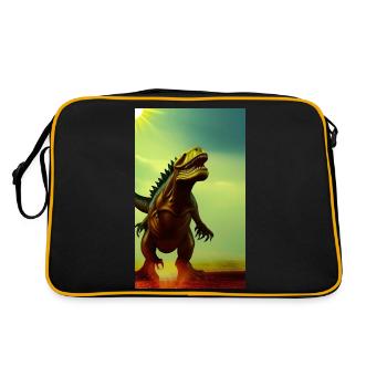 Creepy Horror Comic Alien on a strange planet land - Retro Bag - black/gold - Back