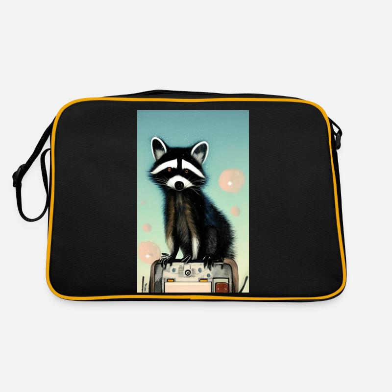 Comic-Karikatur eines nordamerikanischen Waschbären Retro Tasche