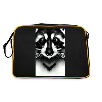 Comic Cartoon of a North American racoon - Retro Bag - black/gold - Back