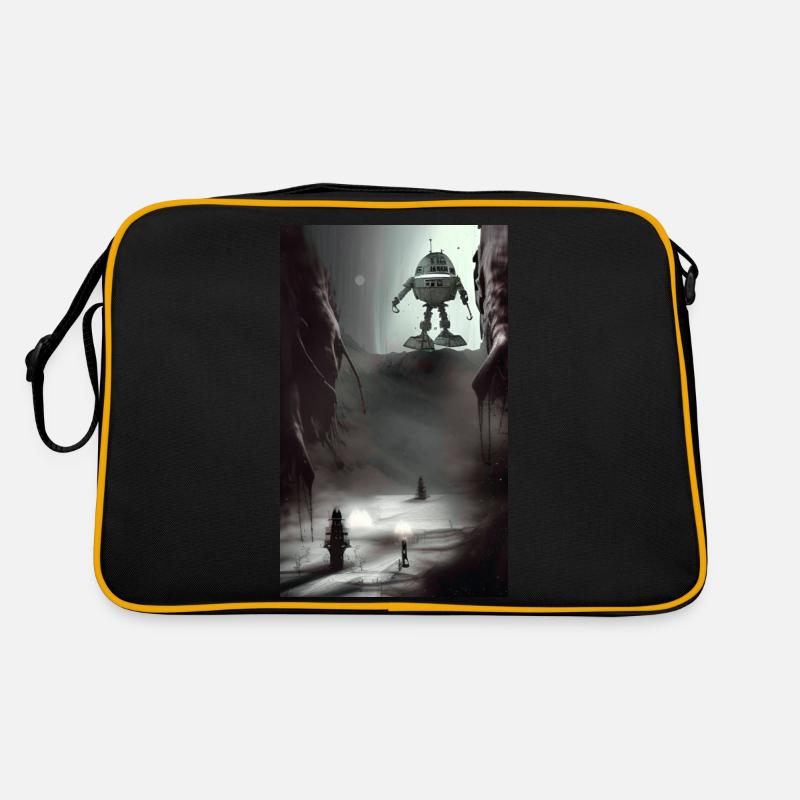 Vaisseau spatial robot Comic effrayant Alien sur un étrange Sac Retro