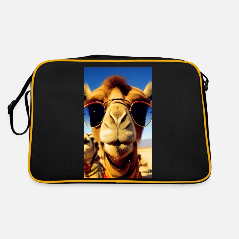Coole Kamelurlaub Selfie Wüste Sonnenbrille Comic Retro Tasche