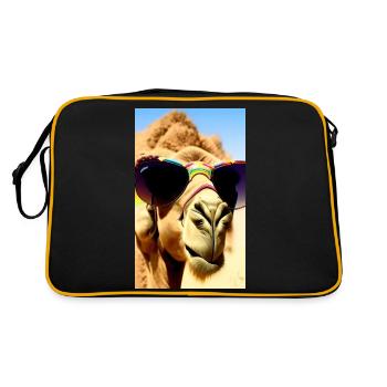 Cool Camel Holiday selfie Desert Sunglasses Comic - Sac Retro - noir/or - Dos