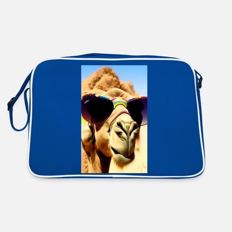 Coole Kamelurlaub Selfie Wüste Sonnenbrille Comic Retro Tasche