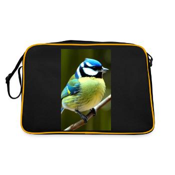 Cool Comic Portrait d’une mésange bleue majestueuse - Sac Retro - noir/or - Dos