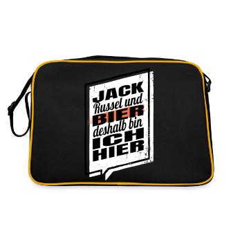 lustiger spruch brauen männerabend statement humor - Retro Tasche - Schwarz/Gold - Hinten