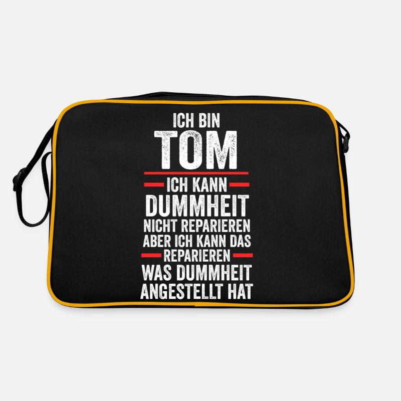 Tom - Retro Tasche - Schwarz/Gold