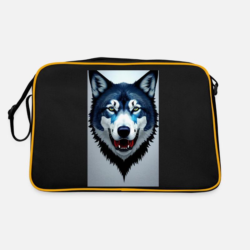 blauer Wolf Retro Tasche