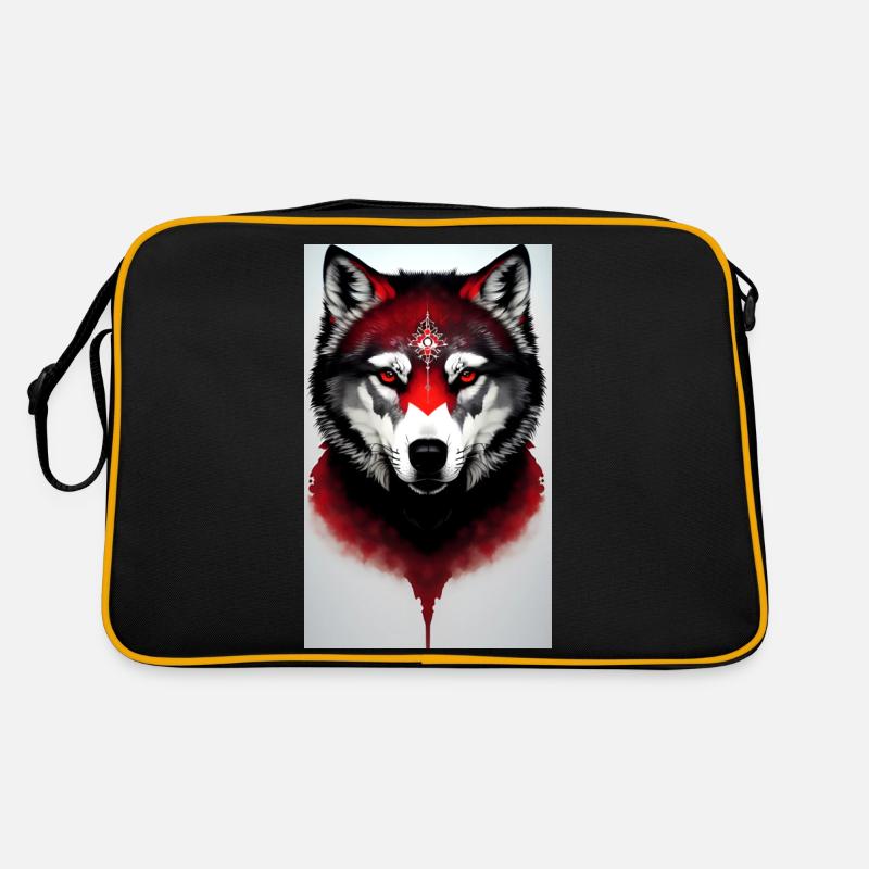 Roter Wolf Retro Tasche