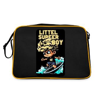 Surfer Child Ride une Vague - Impression de Surf - Retro Tasche - Schwarz/Gold - Hinten