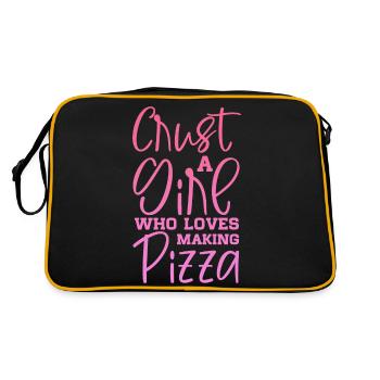 Croûte une fille qui aime faire de la pizza - Sac Retro - noir/or - Dos
