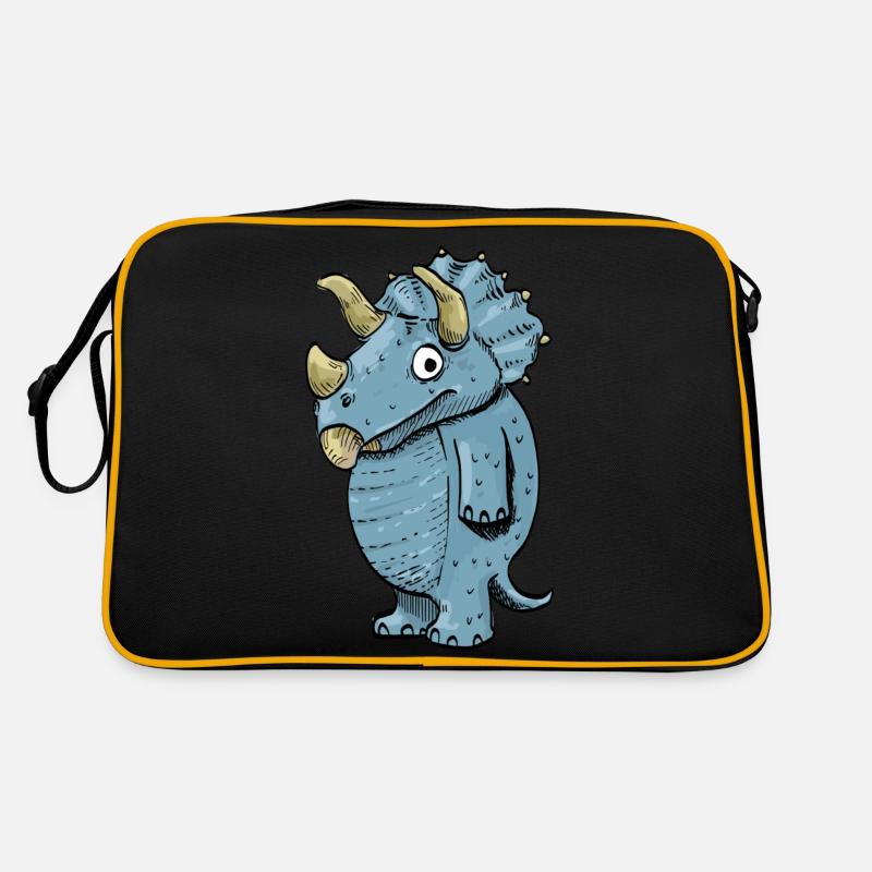 Triceratops - Retro Tasche - Schwarz/Gold