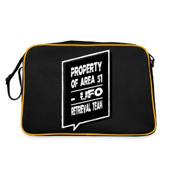 all happy alien i dont speak human present area51 - Retro Tasche - Schwarz/Gold - Hinten