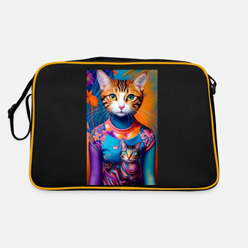 Prodigious domestic short haired cat Retro Bag