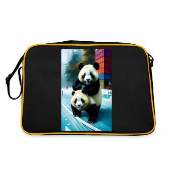 Panda ́s is watching you - Retro Bag - black/gold - Back